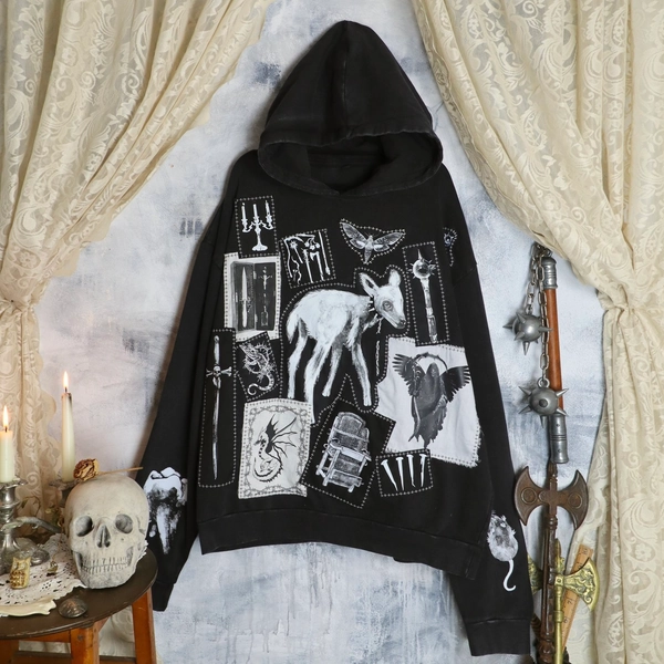 ✶ Patched hoodie ✶  size 4XL oversized ✶ — dirtbag666