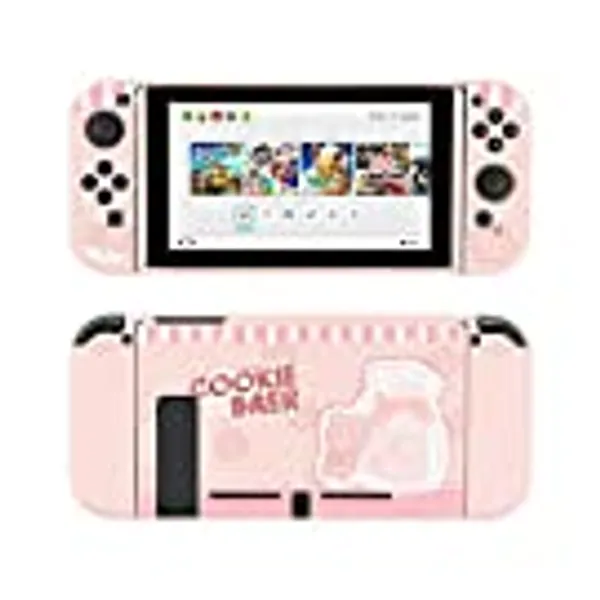 GeekShare Protective Case for Nintendo Switch, Soft TPU Slim Case Cover Compatible with Nintendo Switch Console and Joy-Con (Cookie Bear)