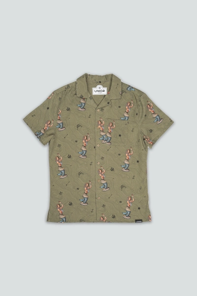 Dashboard Hula Short Sleeve Shirt (Deep Lichen Green) | L