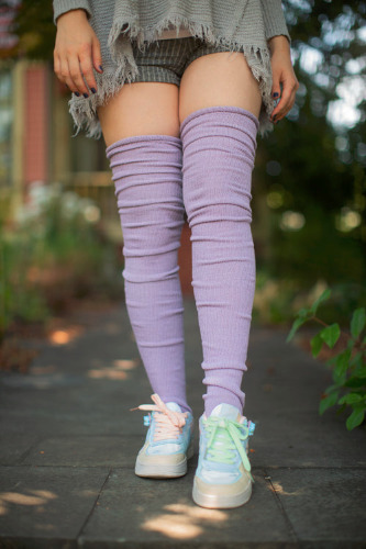 Long Cuffable Scrunchable Socks | Lilac