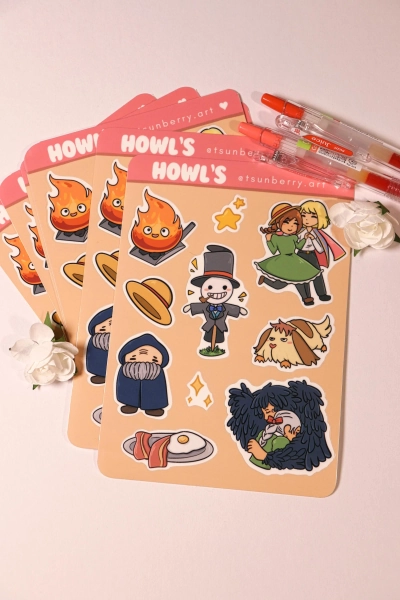 Howl's Moving Castle Ghibli Sticker Sheet