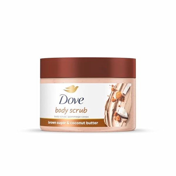 Dove Scrub Brown Sugar & Coconut Butter For Silky Smooth Skin Body Scrub Exfoliates & Restores Skin's Natural Nutrients 298ml