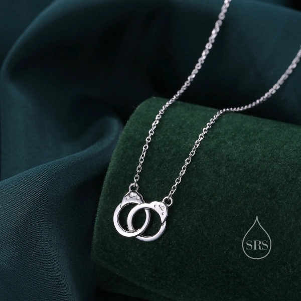 Handcuff Pendant Necklace in Sterling Silver