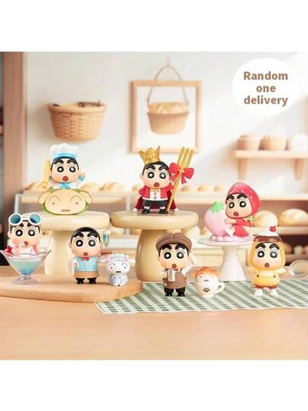 Miniso Crayon Shin-Chan Delicious Kasukabe Series Blind Box Figurines, Vividly Restore Characters In Food Scenes From The Animation, Suitable For Home And Office Desk Decoration, Suitable As A Birthday Gift (1 PC Random Delivery)