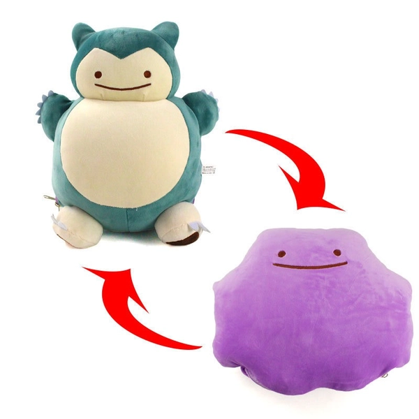 Reversible Snorlax Plush Cute Ditto Stuffed Toy 32cm