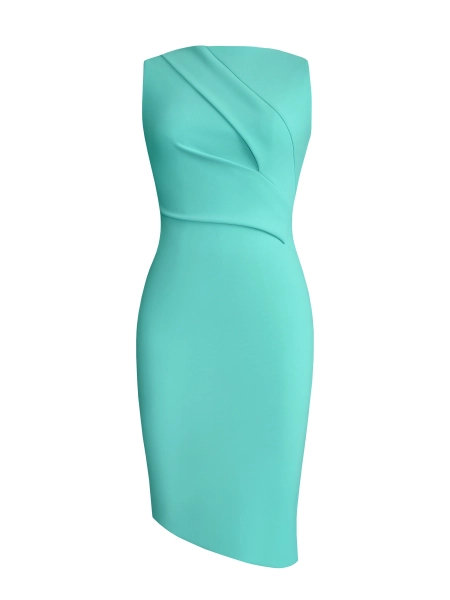 Sleeveless Asymmetric Pleated Dress