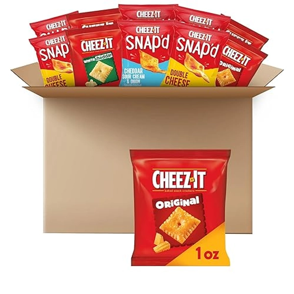 Cheez-It Cheese Crackers, Baked Snack Crackers, Lunch Snacks, Variety Pack (42 Packs)
