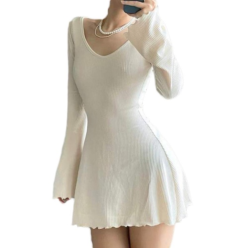 White mini dress long sleeve