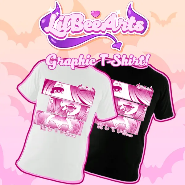 I Love You - Short sleeve t-shirt (Sizes: S-3XL) ~ Kawaii Monstergirl love manga panel apparel ~