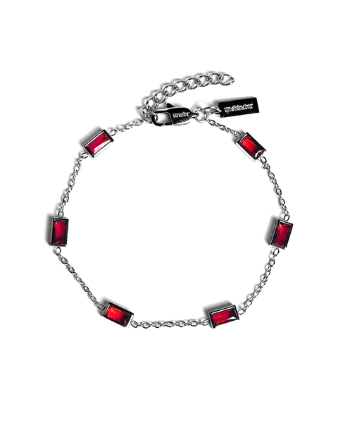 Gemstone Bracelet Red (Silver)