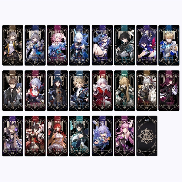 22PCS Honkai Star Rail Tarot Cards Matte Paper HSR Major Arcana Tarot Cards