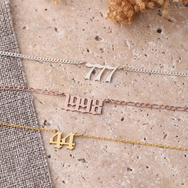 Date Necklace, Number Necklace
