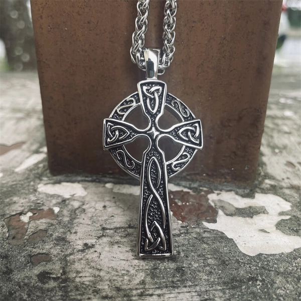 Viking Celtic Cross Stainless Steel Pendant