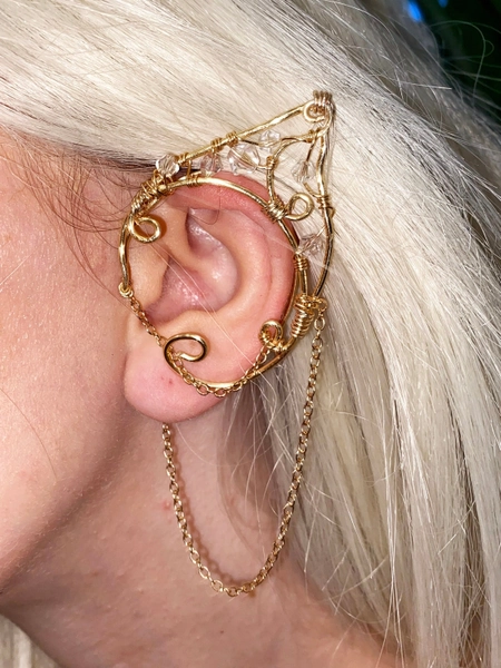 Pair of Gold Faery/Fairy Elf Ear Cuff Fantasy Cosplay Halloween Jewelry