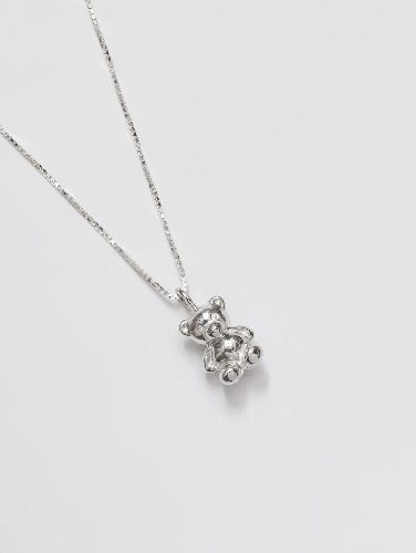 Teddy Bear Charm Necklace in Sterling Silver | Default Title