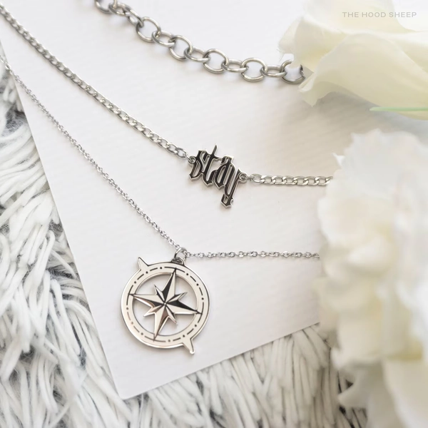 STRAY KIDS Stay Nachimbong NECKLACE, kpop necklaces, letter or compass necklace