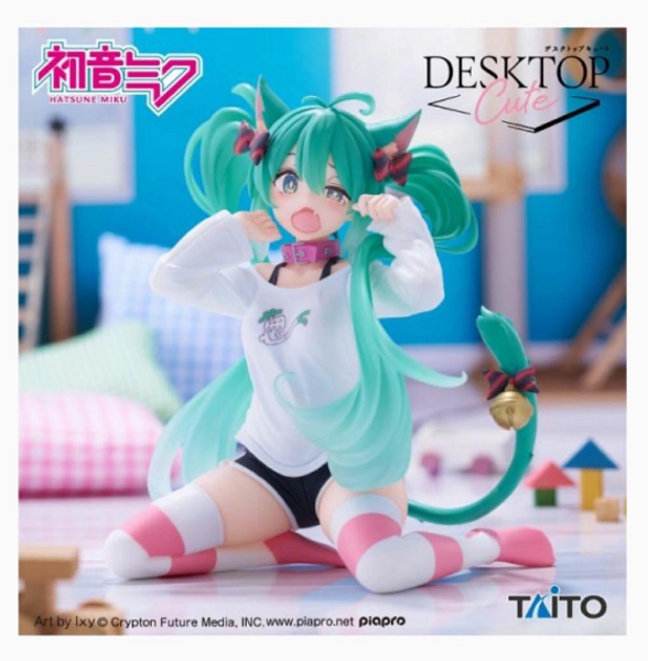 Hatsune Miku Desktop Cute figure with cat ears t shirt ver.～ TAITO NEW
