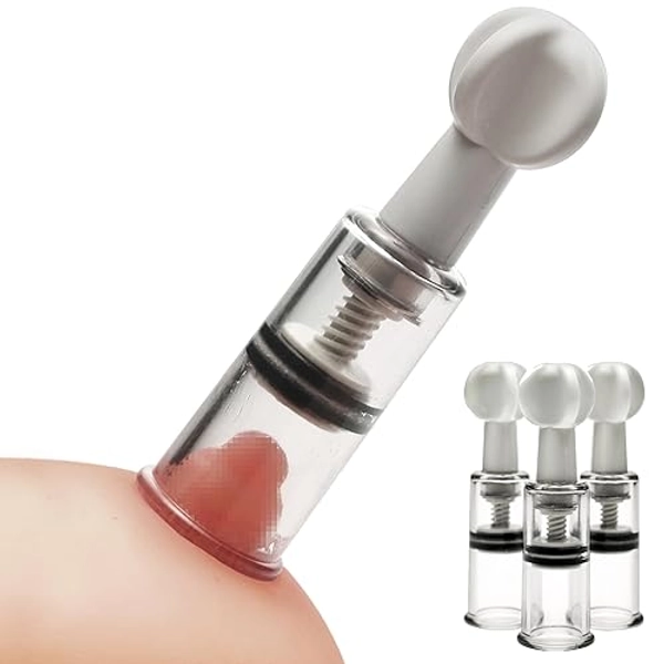 Size Matters Twist Up Nipple and Clitoris Suction Devices, Transparent, 3 Count (Pack of 1) (AC914)