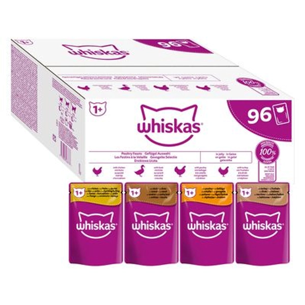 Whiskas 1+ Pouches Mega Pack 96x85g