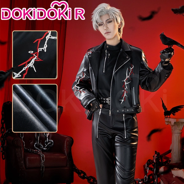 【In Stock】【Size S-2XL】DokiDoki-R Game Love and Deepspace Cosplay Sylus Leather Coat Costume Obsidian Judgment