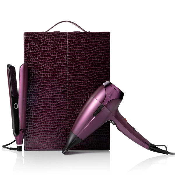 NEW GHD DELUXE HAIR DRYER AND FLAT IRON GIFT SET IN CHERRY CHIC