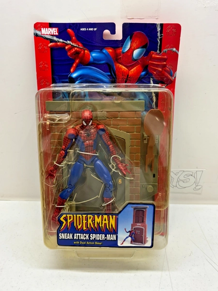 TOY BIZ - MARVEL - SNEAK ATTACK SPIDER-MAN w/ DUAL ACTION BASE - NEW! - #50