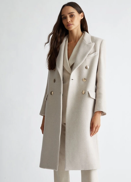 Chaqueta de doble botonadura en mezcla de lana