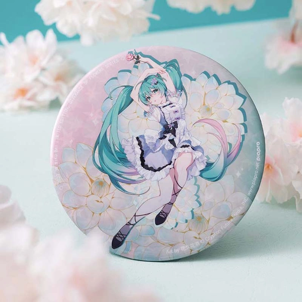 Official Miku Badge Hatsune Miku Floral Maid Pin with Built-in Stand 150mm