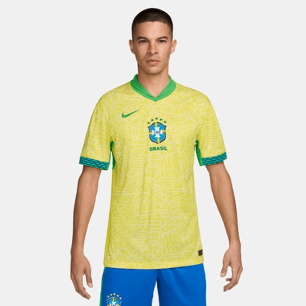 Brazilië 2024 Stadium Thuis Nike Dri-FIT replica voetbalshirt voor heren