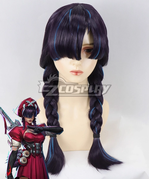 Marvel Rivals Psylocke Blood Kariudo Dark Purple Cosplay Wig
