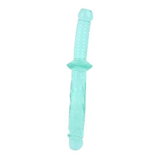 15.35 in / 39 cm Double Sided Dildo,Huge Long Double Headed Dildos with Handle Flexible Double Ended Adult Sex Toy(Green) - Green