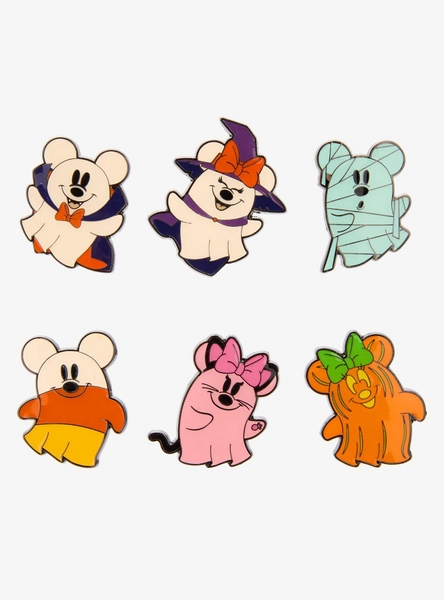 Loungefly Disney Mickey Mouse & Minnie Mouse Halloween Ghosts Blind Box Enamel Pin