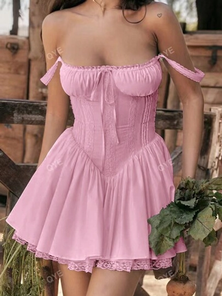 Ruffle Lace Mini Dress