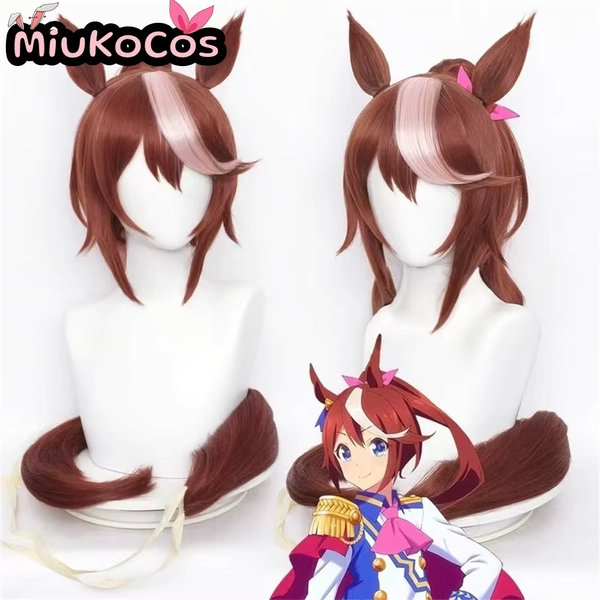 IN STOCK Tokai Teio Cosplay Wig With Ears and Tail MiukoCosplay Game Umamusume: Pretty Derby Cosplay - AliExpress 