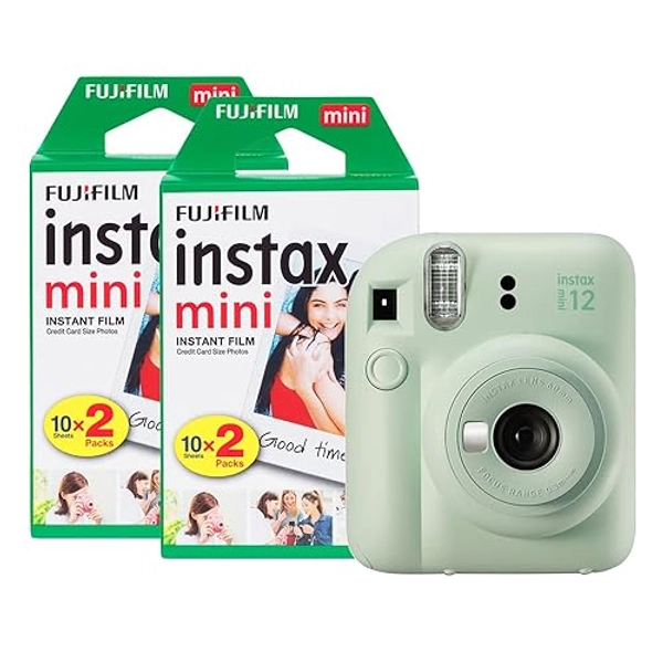 Fujifilm Instax Mini 12 Instant Camera with 40 Shot Film Pack - Mint Green