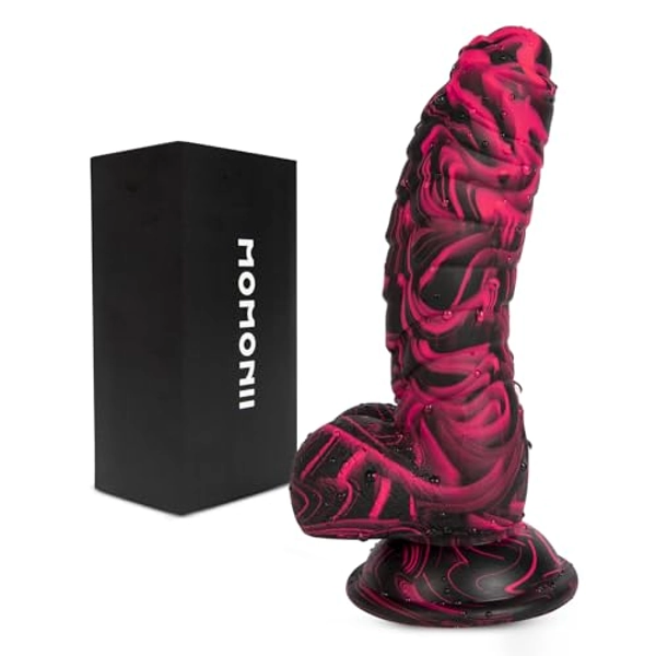 Realistic Thick Dildo 7.16 Inch Adult Toys, Unique Ribbed Monster Big Dildos with Strong Suction Cup for Hands-Free Play, Safe Liquid Silicone Dildo Stimulation Anal Sex Toy for Women, Men and Couples