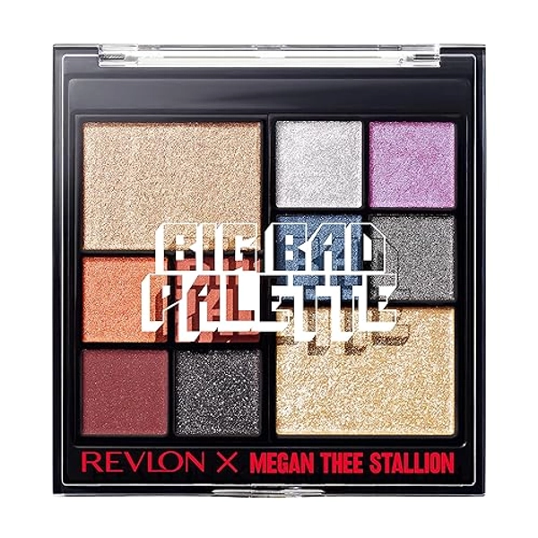 REVLON Eyeshadow Palette, Megan Thee Stallion Eye Makeup, Creamy Pigmented in Blendable Matte & Pearl Finishes, 001 Big Bad Palette, 0.37 Oz