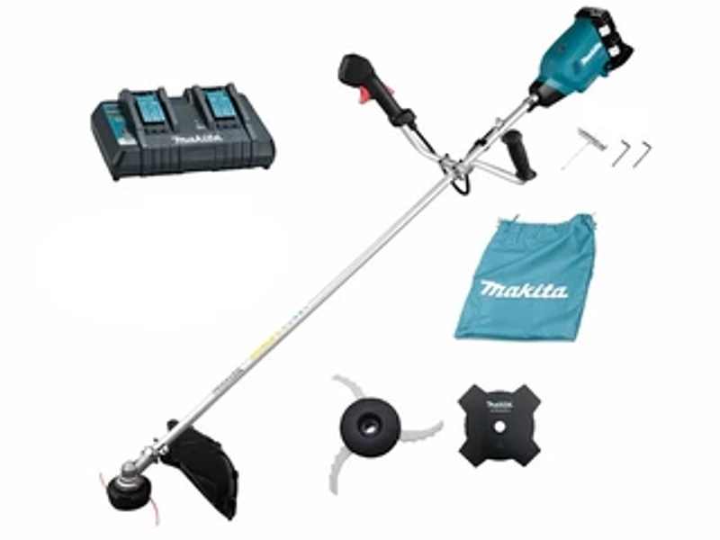 Makita DUR369APT2 trimmer de gazon cu acumulator 2 x 18 V | 430 mm | Fara perii | 2 x 5 Ah acumulatori + incarcator