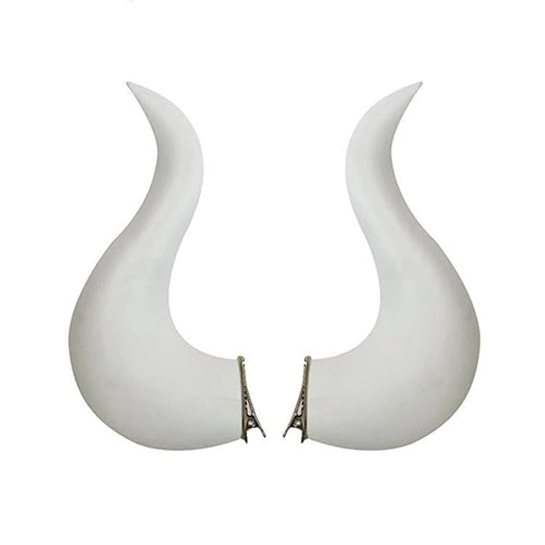 Shopular White Horn Clips for Bowsette Albedo Cosplay Costume Halloween Headwear Hair Clip Hairpin Anime Merch Prop Accessory