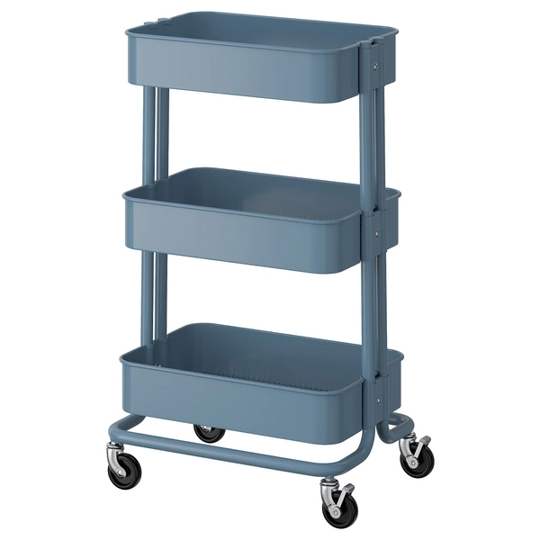 RÅSKOG Utility cart - gray-blue 13 3/4x17 3/4x30 3/8 "