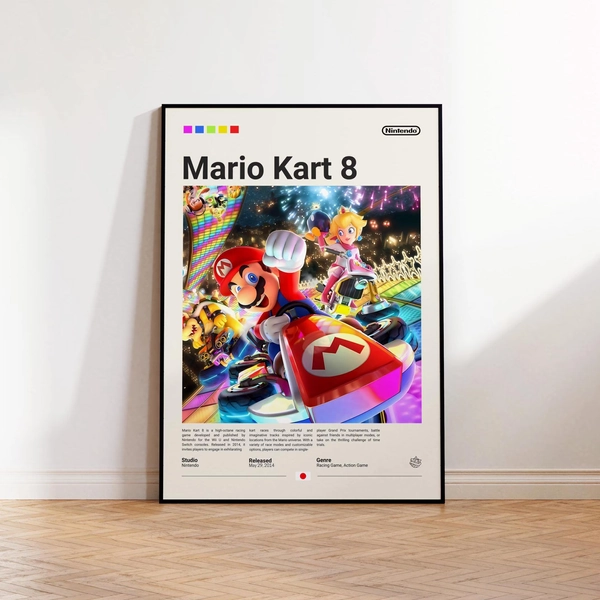 Mario Kart 8 Poster, Gaming Room Poster, Mario Kart Fan Gift, Gaming Print Poster, Gamer Gift, Video Games Poster, Gaming Art Wall Decor