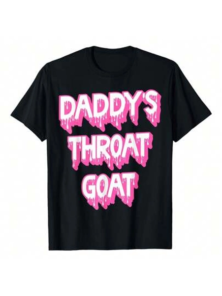 Funny Pink Daddy's Throat Goat Adult Humor Sarcastic Outfit T-Shirt Versatile Women's T-Shirts
