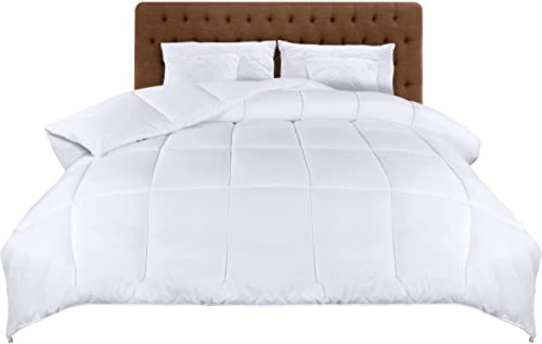 Utopia Bedding Couette Légère 200 x 200 cm, Couette 4 Saisons, pour lit 2 Personnes, Couverture en Microfibre (Blanc) - Blanc - 200x200 cm