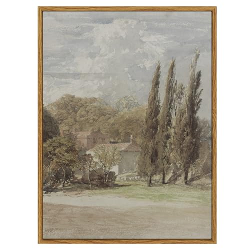 InSimSea Framed Canvas Prints Art Vintage Decor, Gardens Classical Scenery Paintings Artwork, Eclectic Vintage Decor, Nature Wall Decoration for Bedroom Living Room Bathroom, 12"x16" - Kensington Gardens - 12"x16"