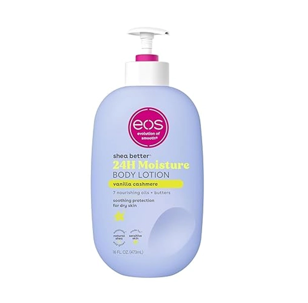 eos Shea Better Body Lotion- Vanilla Cashmere, Lightweight & Non-Greasy- 16 fl oz