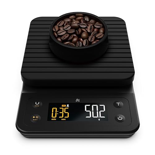 Greater Goods 0.1g Precision Coffee Scale with Timer – 3kg Digital Scale for Pour-Over, Espresso, French Press, Kitchen Use (Onyx Black) - Onyx Black