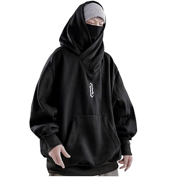 Niepce Inc Streetwear Men's Oversized Heavyweight Hoodie with Neck Gaiter