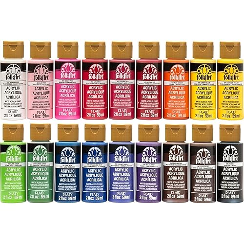 FolkArt Acrylic Paint Set (2-Ounce), PROMOFAI Colors I (18 Colors) - #1 Best Selling Colors - Paints