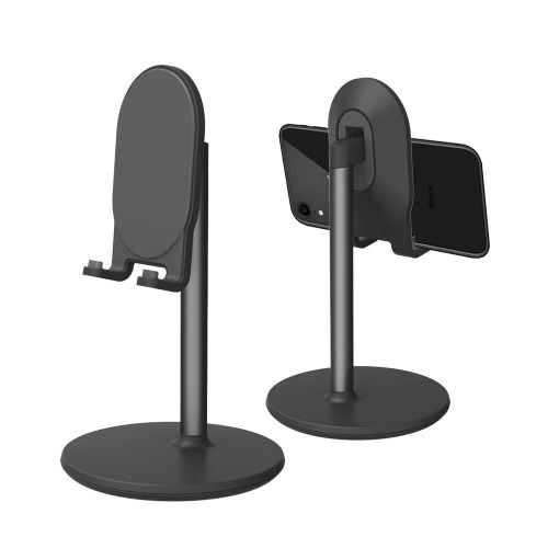Phone Stand for Desk,BRIGHT STONE Adjustable Tablet Stand Phone Holder for Desk, Compatible with 4"-12.9" Phones/Tablet /iPhone/iPad/Switch (Black) - Black