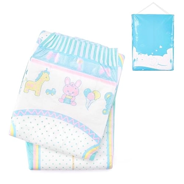 Littleforbig Adjustable Hook-and-Loop Fastener Closure Adult Printed Diaper 2 Pieces - Baby Parade (Large 36"-48")
